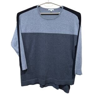 89th Madison Womens Sweater Plus 3X Gray Colorblock Asymmetrical Minimalist